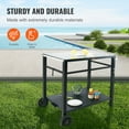 thumbnail image 2 of VEVOR 33.5 x 21.7" Outdoor Grill Dining Cart with Iron Tabletop, 2 Tier Outdoor BBQ Mobile Grill Cart Food Preparation , Portable Modular Carts for Pizza Oven, 2 of 7