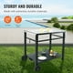 thumbnail image 2 of VEVOR Carrito de comedor para parrilla al aire libre con doble estante, mesa de preparación de alimentos móvil para barbacoa, mesa de hierro multifuncional, carros modulares portátiles para horno, 2 of 8