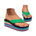 thumbnail image 3 of Ramiter Sandalias De Mujer Women's Orthopedic Arch-support Sandals Fashion Summer Casual Sandals Shoes Outdoor Flip Flops Beach Wedges Orthopedic Slippers Green,8, 3 of 7