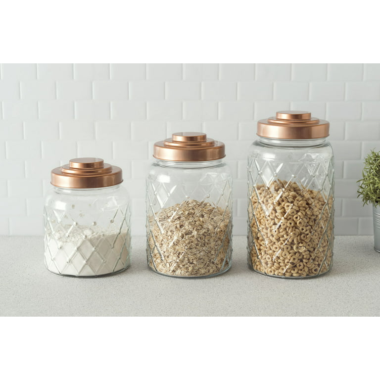 Home Basics GJ44500 Glass Jar with Copper Top, Small