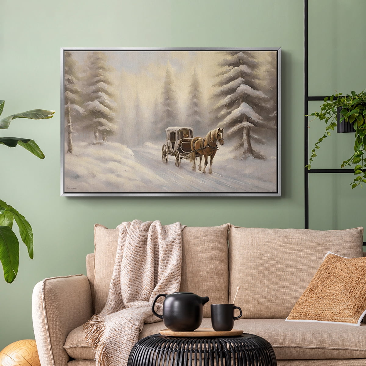 Vintage Landscape-CLXXI By Wexford Home Framed in Silver Wood Gallery Wrapped Canvas 27 in. x 41 in.