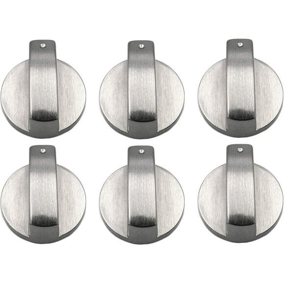 Perillas de cocina de diseño exquisito, perillas universales para estufa con superficie lisa y apariencia de brillo metálico para el hogar o la cocina, compatibles con utensilios de cocina de 8 mm (6