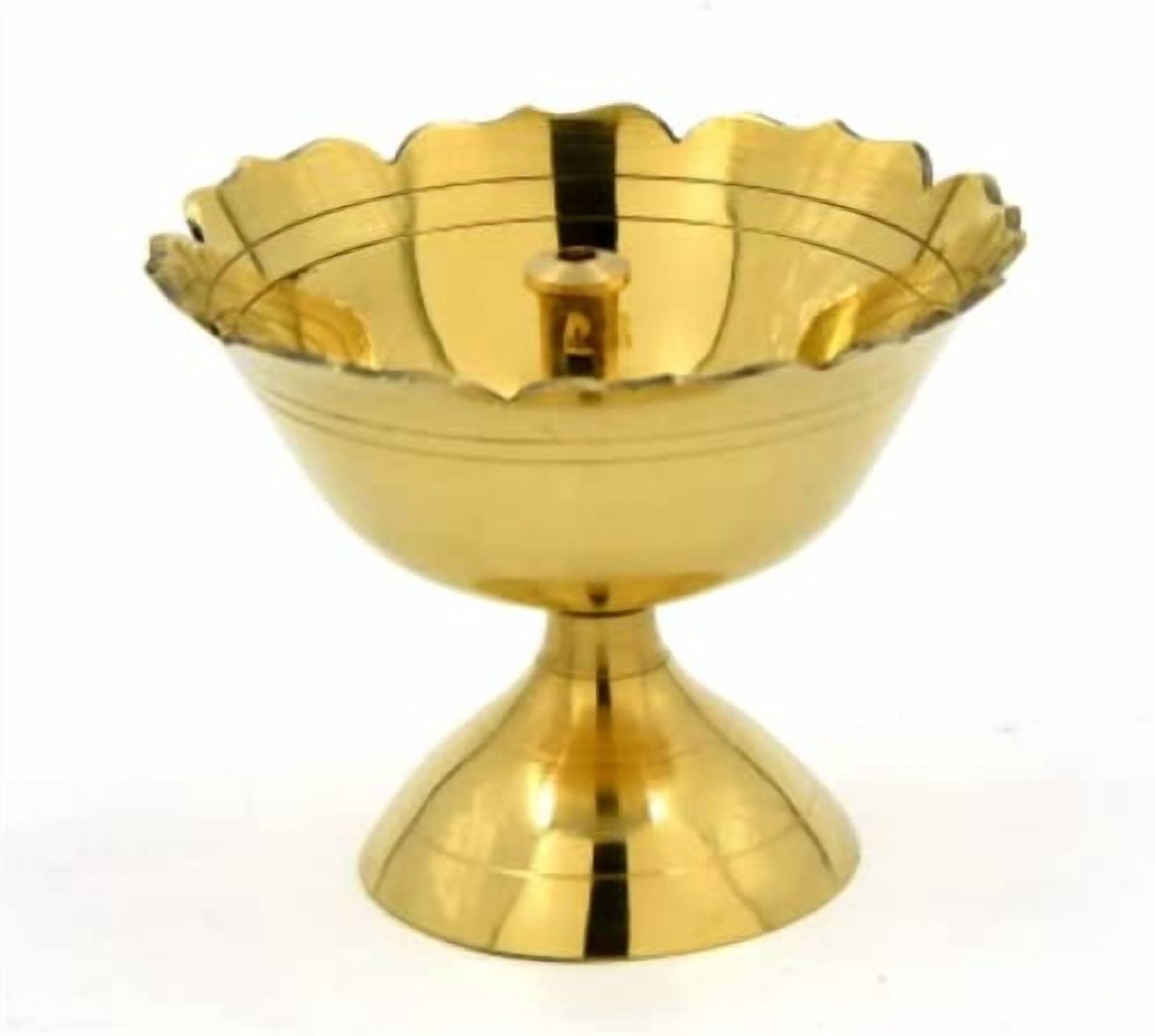 Brass Round Traditional Design Detachable Oil Lamp/Diya/Deep/Dhoop For Pooja (Approx. Dia. 6 Cm, Set of 5) Akhand Diya