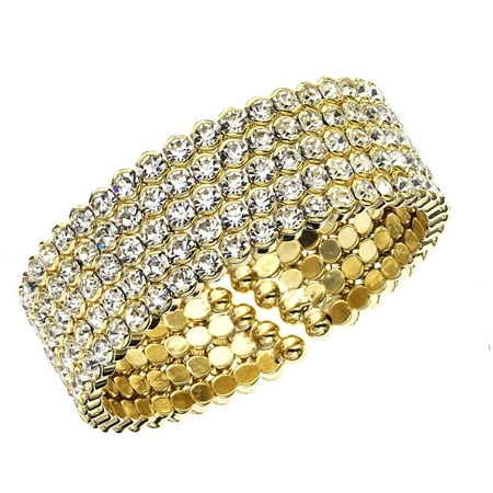 X & O 14kt Gold-Plated Five-Row Honeycomb Cuff Bracelet, One Size