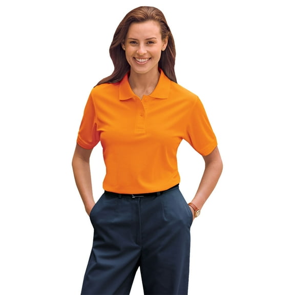 BlueGeneration Ladies High Visibility Pique Polo - Orange Large Solid