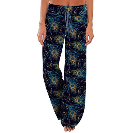 

Niuer Women Bootcut Yoga Workout Pant Lady Fitness Lounge Palazzo Wide Leg Pant Elastic Waist Comfy Pajamas PJ Bottoms Trouser