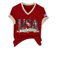 thumbnail image 6 of YVNAURA Women's Retro 250th Anniversary V Neck T Shirt USA 1776-2026 American Flag Graphic Tee Patriotic Summer Top Lightweight Breathable for 4th of July Everyday Wear, Red, M, 6 of 7