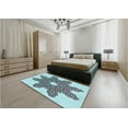 thumbnail image 4 of Ahgly Company Indoor Round Patterned Tron Blue Area Rugs, 7' Round, 4 of 6