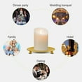 thumbnail image 6 of Brass Candlestick Holders，Candlestick Holders,Plate Candle HolderGoldDecorative Pillar Candle HolderCandle Stand For Wax Candles,5.07*5.07*1.17 in, 6 of 9