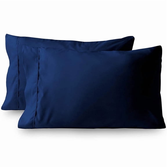 ERDOUY 2-Piece Queen Size Envelope Design Pillow Cases, 20"×30" Ultra-Soft Bedding Pillow Covers for Bedroom & Guest Room, Dark Blue