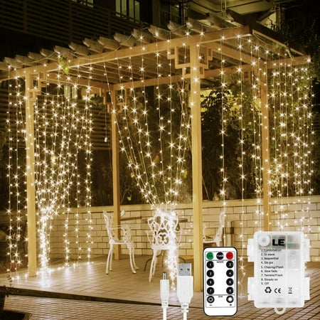 Le Fairy Curtain Lights Battery Or Usb, Hanging Curtain Lights Battery Operated