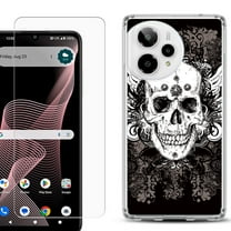 Phone Case for ATT Verge 2 5G, with Screen Protector, by OneToughShield - Grunge Skull