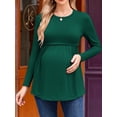 thumbnail image 2 of Weardear 3 Pack Womens Maternity Tops Pleated Long Sleeve Pregnancy Shirts Regular Fit Tunic Casual Maternity Clothes, 2 of 6