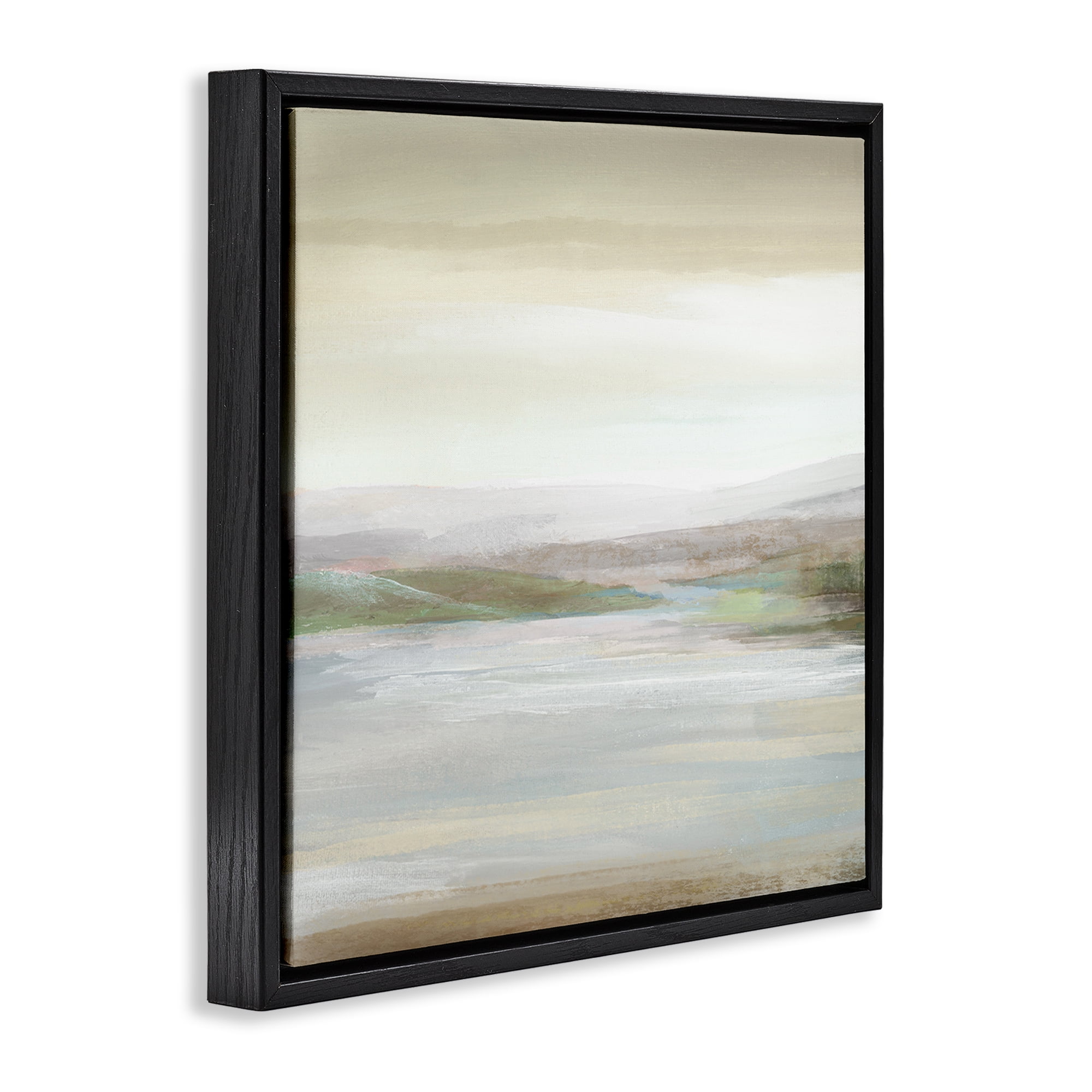 Stupell Industries Calm Atmospheric Landscape Landscape Painting Black Floater Framed Canvas Art Print Wall Art, 25 x 25