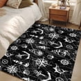 thumbnail image 4 of Retro Black Map Area Rugs 3x5 ft Abstract Sailing Boat White Line Washable Rug Non Slip Indoor Carpet Absorbent Floor Mat for Living Room Bedroom Dining Room, 4 of 9
