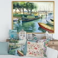 thumbnail image 2 of Designart 'Boats At The Lake in Green Spring' Traditional Framed Canvas Wall Art Print, 2 of 5