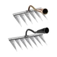 thumbnail image 1 of 2Pcs ing Hoe Rake Harrow Grass Removal Lawn Leveling Planting Seeding Hand Tool Digging Farm Chopping , 7 Brass 6, 1 of 8