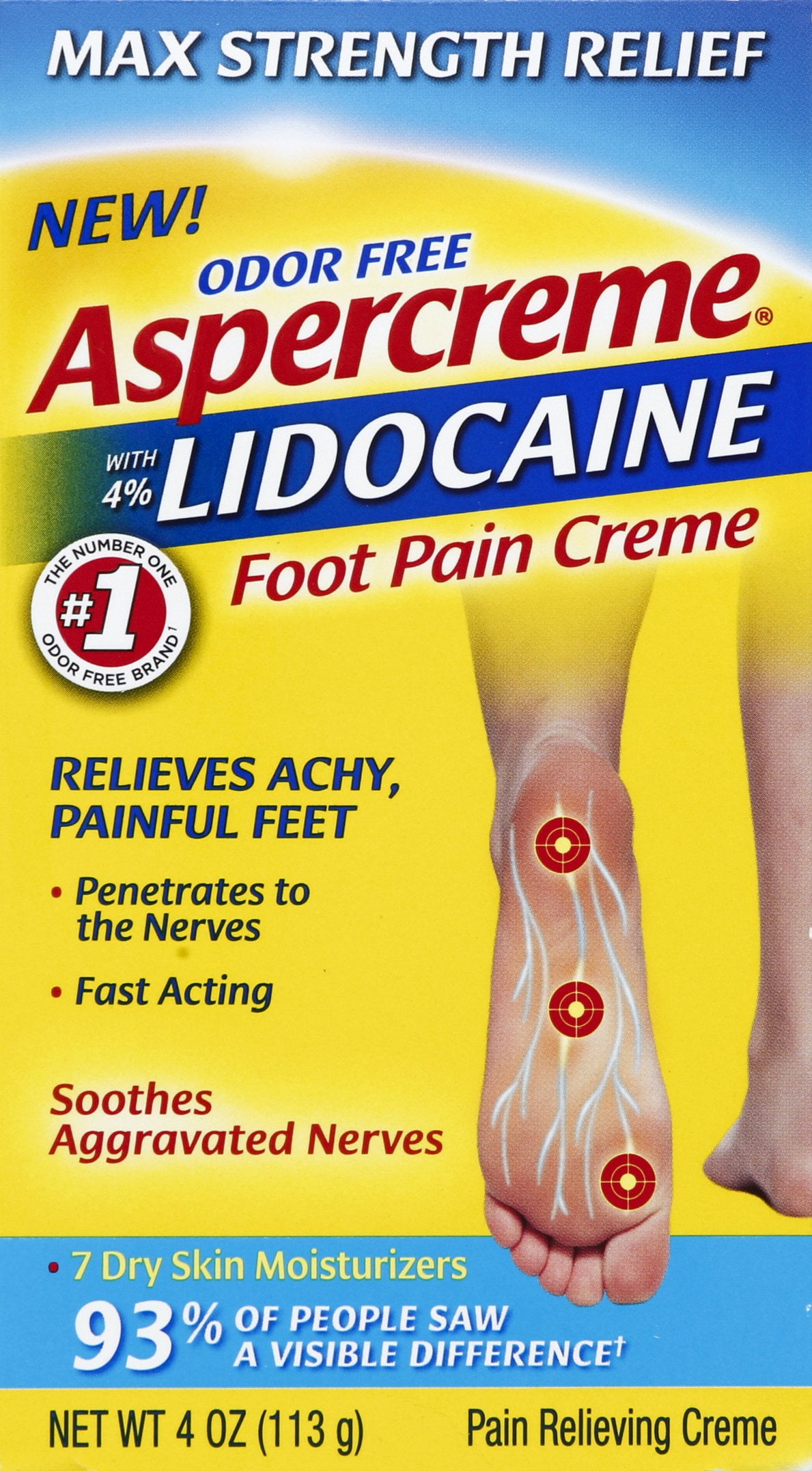 Aspercreme Lidocaine Foot Pain Lotion 4oz BrickSeek