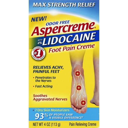 Aspercreme Lidocaine Foot Pain Cream 4oz (Best Thing For Foot Pain)