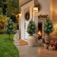 thumbnail image 6 of 2Ft Artificial Cedar Trees, Artificial Cedar Christmas Trees for Front Porch, Fake Evergreen Christmas Trees Cedar Pine Potted Plants, 6 of 9