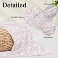 thumbnail image 6 of Pink Spring Floral Queen Size Pillow Cover, Pillowcase Protectors with Zipper, Breathable Decorative Throw Pillow Case Cover, Elegant Watercolor Summer Botanical Pillow Shams for Couch Sofa 20x30Inch, 6 of 8
