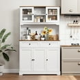 thumbnail image 6 of Homfa 71'' Kitchen Pantry Buffet Hutch, Freestanding Storage Cabinet with Countertop & Adjustable Shelves, Food Cupboard with Doors and Drawers, White, 6 of 8