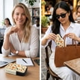 thumbnail image 4 of SEANATIVE Double Eyeglass Case with 2 Compartment Glasses Case Zipper Eyewear Pouch Soft Neoprene Sunglasses Pouch Travel Glasses Storage Pouch Bag, Hummingbird Pumpkin Fall Maple Leaf Beige, 4 of 7