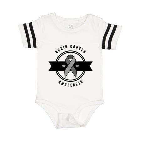 

Inktastic Brain Cancer Awareness with Grey Ribbon and Hearts Gift Baby Boy or Baby Girl Bodysuit
