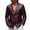 Wine, variant on Hulanddfd Men Blazer Long Sleeve Lapel Collar Button Down Faux Leather Loose Fit Casual Outwear Lightweight Comfortable Everyday Wear