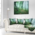 thumbnail image 3 of Designart Trail Through Green Forest - Landscape Photography Throw Pillow - 18x18, 3 of 5