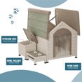 WEILAI Outdoor fir wood dog house with an open roof ideal for small to