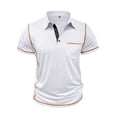 thumbnail image 7 of Men's Polo Shirt Breathable Short-Sleeve Button-Down Collar Slim-Fit Top Casual Workwear Tee, 7 of 7