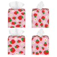 thumbnail image 2 of Fotbe Hand Drawn Strawberry Porta Pañuelos Decorativo de Cuero, Caja Cuadrada Moderna para Pañuelos Faciales, Organizador y Dispensador 5x5x5'', 2 of 7