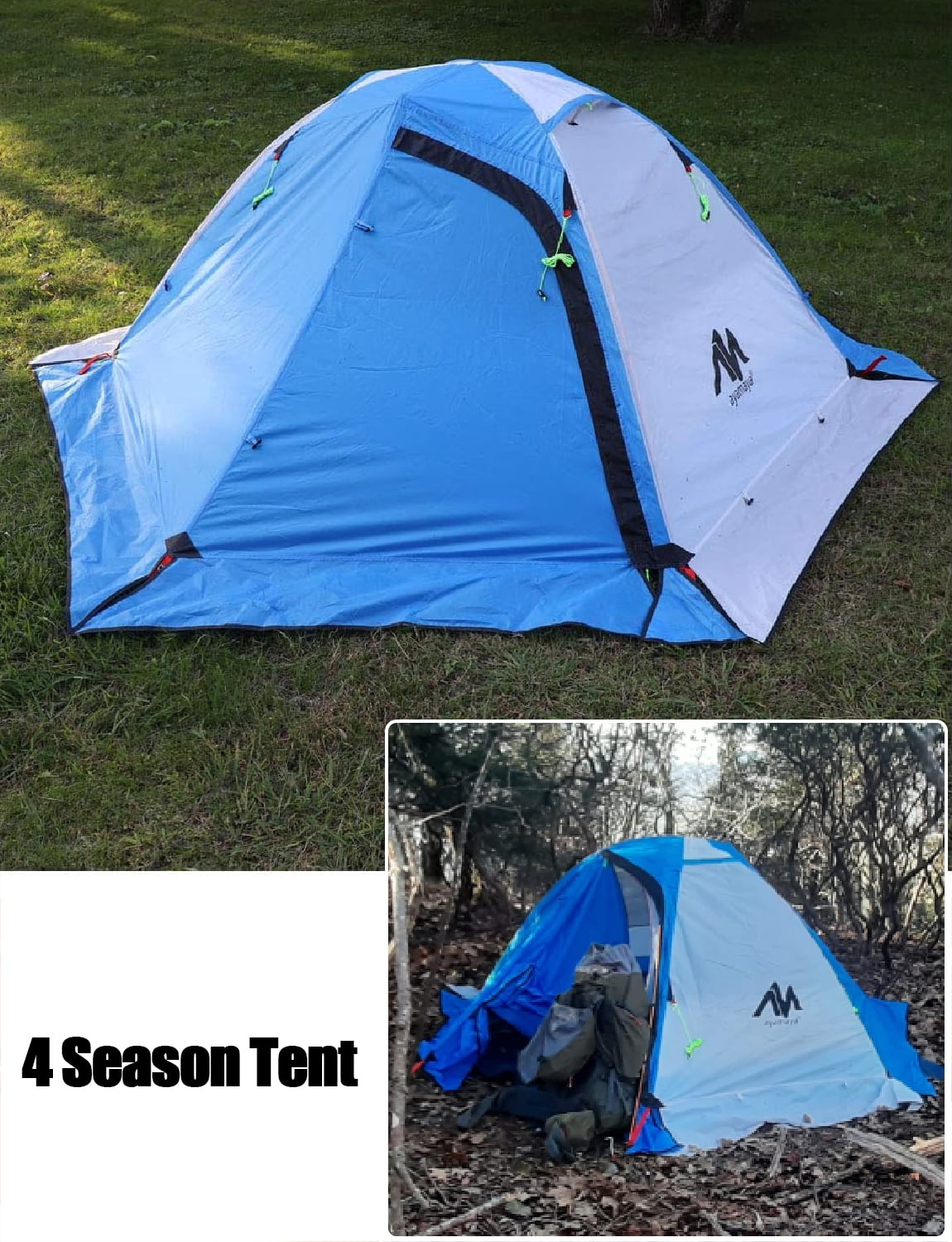 IC ICLOVER 4 Season Backpacking Tent for 2 Person Ultralight Waterproof All Weather Double Layer Camping Tents for Backpacker Outdoor Hiking Survival - Blue
