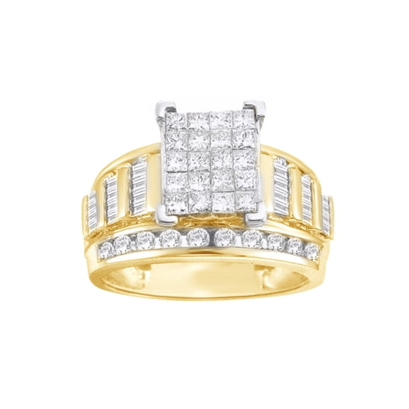 AFFY White Natural Diamond Invisible Ring In Solid Gold (0.5 Cttw)