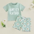 thumbnail image 2 of Toddler boys and girls summer clothes 6 12 18 24 months 2T 3T 4T short sleeves shirt tops & casual shorts outfit set Light Green 18-24 Months, 2 of 4