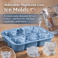 thumbnail image 3 of Mini Highland Cow Ice Cube Mold, 2027 New Adorable 3D Highland Cow Ice Cube Tray, 3D Highland Cow Shaped Silicone Ice Tray, Reusable Cow Ice Cube Mold for Whiskey, Cocktail & Dessert, 3 of 7