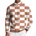 thumbnail image 2 of Men's Round Neck Long Sleeve Ribbed Knit Plaid Pullover, Sweater for Fall Winter, Casual Style and Holiday Gatherings,Watermelon Red,2XL, 2 of 7