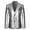 Silver, variant on UVEASISHA Gold Mens Formal Slim Fit Suits Single Breasted Stylish Party Jackets Notch Lapel Two Button Prom Shiny Suit Jackets On Sale,Silver,M