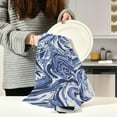 thumbnail image 6 of GZHJMY Navy Marble Light Fluid Paint Kitchen Towel, Dish Towels Quick Drying Tea Towels Absorbent Hand Towels for Kitchen Sink Dinner Table 28 x 18 Inches, Set of 4, 6 of 7