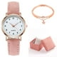 thumbnail image 1 of Reloj Clásico de Cuarzo para Mujer con Esfera Luminosa y Correa de Piel Esmerilada. Reloj Retro Pequeño y Redondo con Pulsera y Caja., 1 of 1