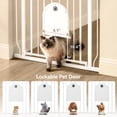 thumbnail image 2 of Pet Gate, 29.5''-34.25'' Domipet Pet Gate with Cat Door, Pressure Mount, Safety Gate Gift,White, 2 of 10