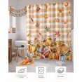 thumbnail image 7 of Shower Curtain Bathroom Set Autumn Maple Leaves Thanksgiving Pumpkin Waterproof Fabric Shower Curtains with Grommets&Hooks Fall Plaid Privacy Bath Curtain for Bathtub 36x72in, 7 of 7