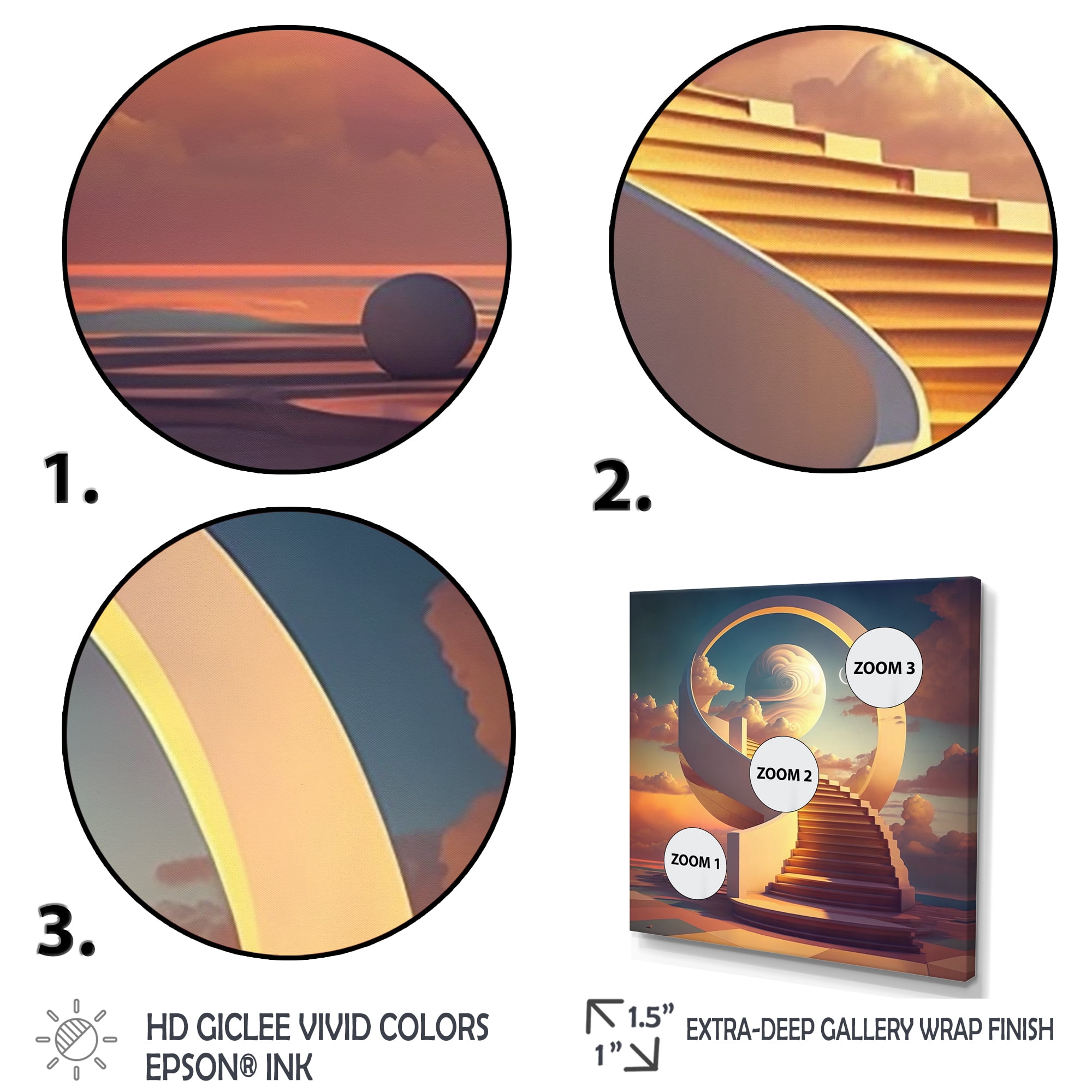 Designart Stairs To Heaven II Canvas Wall Art