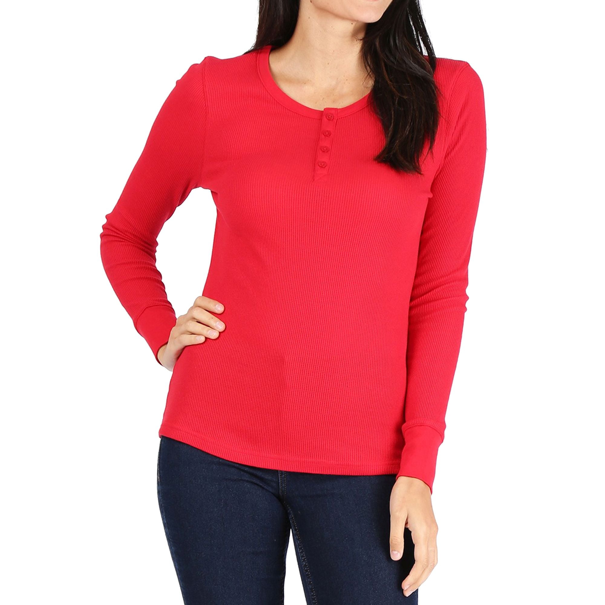 women's thermal henley shirts