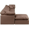 thumbnail image 4 of Meridian Furniture Indulge 140" Faux Leather L-Shaped Modular Sectional in Brown, 4 of 9