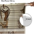 thumbnail image 6 of Coffee Window Curtains for Kitchen, Rustic Vintage Coffee Theme Hand Drawn Cups Hearts Pattern Rod Pocket Window Treatments for Living Room Bedroom Cafe Drapes, 42x54 Inch, 6 of 6