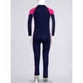 thumbnail image 6 of renvena Kids Girls Long Sleeve Athletic Swimsuit Beach Water Sport Surfing Diving Swimwear Jumpsuit Navy Blue 4XL, 6 of 7