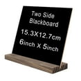 thumbnail image 5 of Two Sides Mini Tabletop Chalkboard Signs with Rustic Style Wood Base Stands (Black), 5 of 5