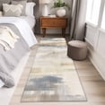 thumbnail image 4 of 2'x6' Rug Runners for Hallways Kitchen, Beige Grey Non Slip Entryway Beside Floor Carpet Runner, Abstract Mottled Art Retro Modern Painting Washable Laundry Room Bedroom Throw Rugs Mat for Family Pet, 4 of 8